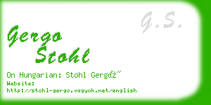 gergo stohl business card